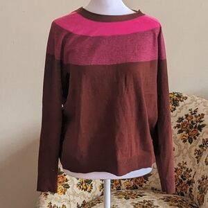 Smartwool Pink and Brown Long Sleeve Top